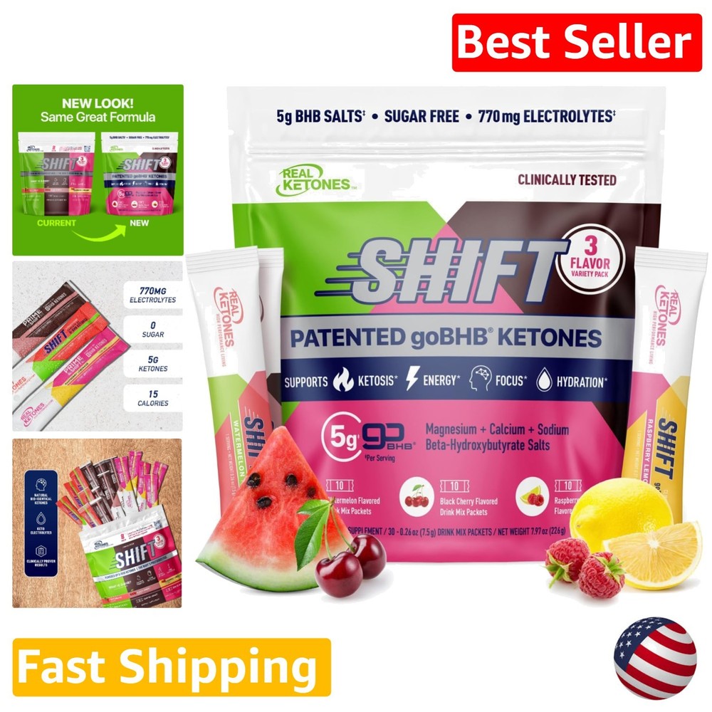 Advanced Keto BHB Drink Mix: 30ct Variety Pack Electrolytes Powder, No Sugar