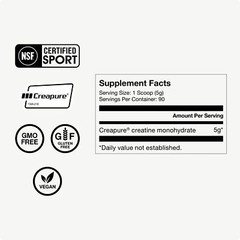Momentous Creatine Monohydrate Powder 90 Servings Supports Muscle Recovery