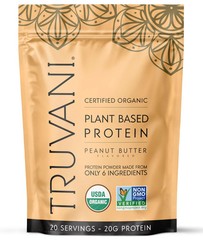 Truvani Organic Plant-Based Peanut Butter Protein Powder, 23.1 oz