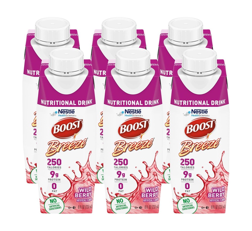 Boost Breeze Nutritional Drink Wildberry, 8 Fl Oz (Pack 8 of 6)