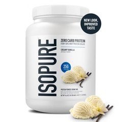 Isopure Zero Carb 100% Whey Protein Isolate Vanilla Protein Powder, 25g, 1 Lbs