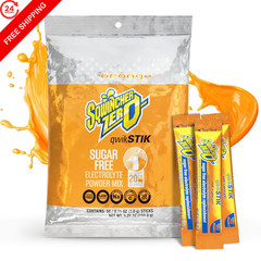 Sqwincher Zero Qwik Stik, Orange, Sugar Free, Low 0.11 Ounce (Pack of 50)