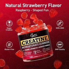 Loozzeh Creatine Monohydrate Gummies Strawberry 120 Count Exp 01/21/2028