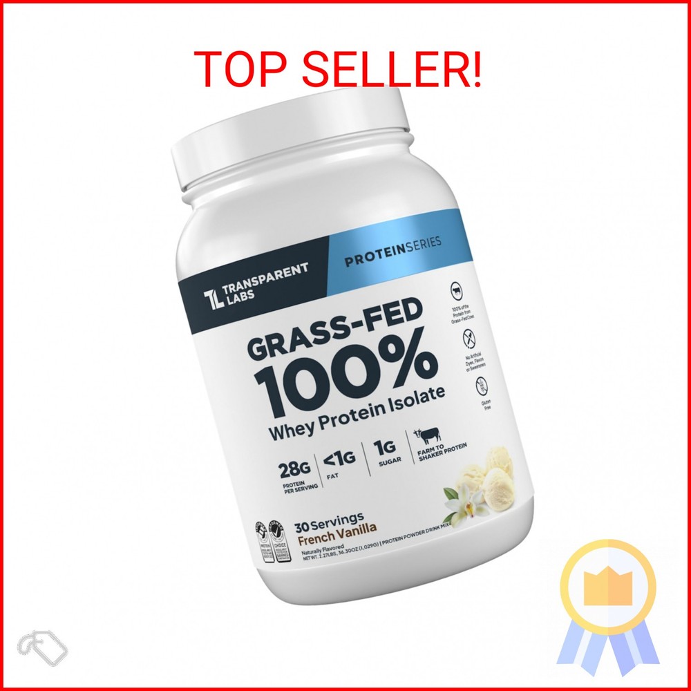 Transparent Labs Grass-Fed Whey Protein Isolate – Naturally Flavored, Gluten Fre