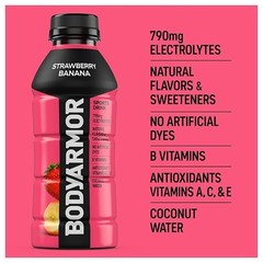 BODYARMOR Sports Drink Strawberry Banana Electrolyte Drink 16oz Bottles Pack of