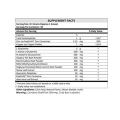 Healthy Gut Powder Berry | 30 Servings L-Glutamine Zinc Glucosamine Elm Root