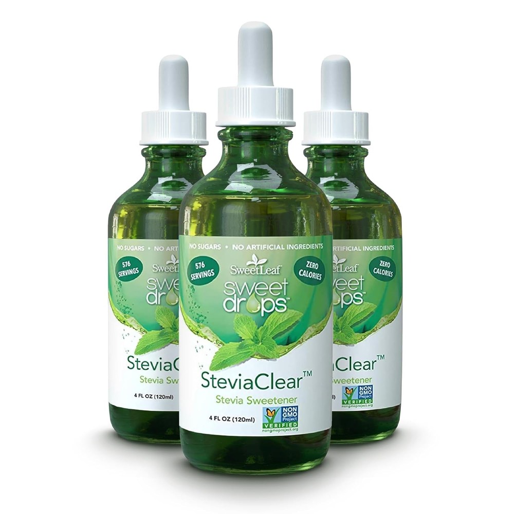 SweetLeaf SteviaClear Sweet Drops – Natural Stevia Liquid 4 Fl Oz (Pack of 3)