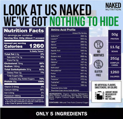 NAKED Vanilla Mass Weight Gainer Protein Powder, 8 lb, 11 Servings