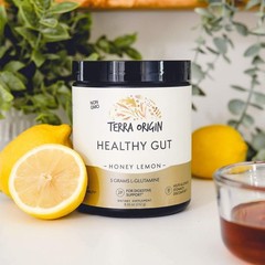 TERRA ORIGIN Healthy Gut Powder Honey Lemon | 30-Servings with L-Glutamine, Z…