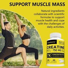 Creatine Hcl 750 Mg 30-120 Capsule Support Immune Energy Cognitive Muscle Health