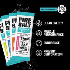 Sugar-Free Fire Salt Hydration Sticks – 32 Count Variety Flavors for Active Life