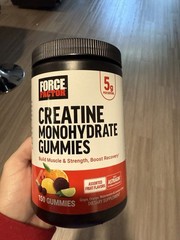 Force Factor Creatine Monohydrate Gummies Assorted Fruit Flavors 150 Count