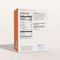 NutriWise Cinnamon Hot Chocolate, High Protein Drink, Low Calorie, Low Sugar 7ct