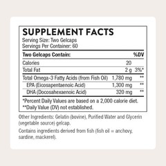 Thorne Super EPA Pro Sustainable Omega-3 EPA DHA Heart & Brain Support Softgels