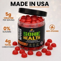 Creatine Gummies 5g 120 Ct Sugar Free Vegan Muscle SOHE HEALTH 2PK