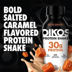 Oikos Protein Shake, Salted Caramel, 30g High 12 Fl Oz (Pack of 4)