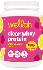 Wellah Clear Whey Protein Isolate Powder (Raspberry Lemonade) 30 Servings