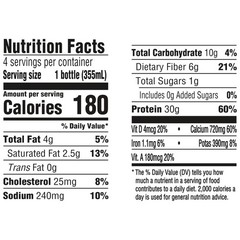 Oikos 30g Protein Shake, Mocha Latte, Shelf Stable, High 3 Fl Oz (Pack of 4)