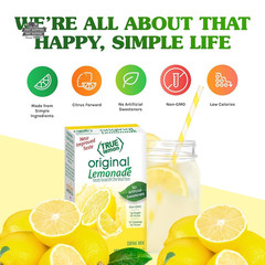 TRUE LEMON Original Lemonade Drink Mix Stevia 30 Count