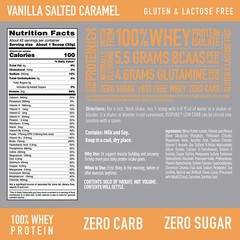 Isopure Zero Carb, 25g Protein, Whey Protein IsolateVanilla Salted Caramel, 3lb