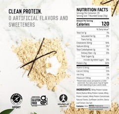 Whey Protein Powder 100% Isolate Vanilla Bean 2 lb with 5.5g BCAA 2.6g Leucine