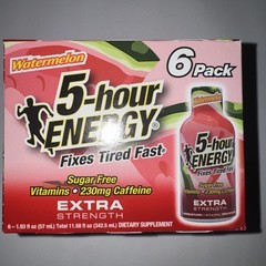 6 Pack Of Watermelon Flavor Extra Strength 5-hour ENERGY Shots Exp 01/2027