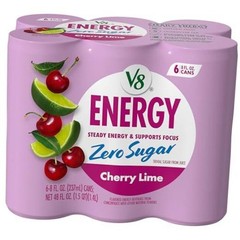 Energy Energy Drink 8 fl. oz. Can Pack of 6 (8 Fl Oz) Zero Sugar Cherry Lime