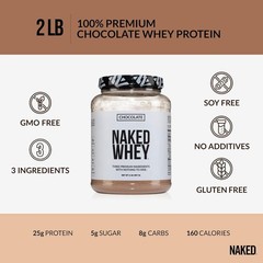 2LB Naked Whey – All Natural Grass Fed Whey Protein Powder, Organic Chocolate