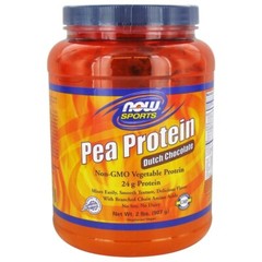 NOW Foods Pea Protein 100% Pure Non-GMO Vegetable Protein Dutch Chocolate,2 lbs.