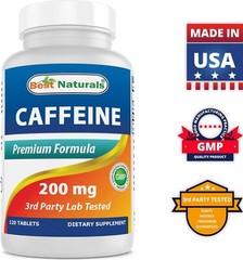 Best Naturals Caffeine Pills 200mg No Crash Jitters 3 Pack 360 Tablets