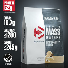 Dymatize Super Mass Gainer, High Protein & Carb Blend, Gourmet Vanilla, 12 Lb