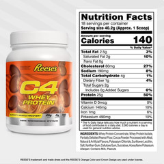 2 Pack C4 Whey Protein Powder, Reese’s Peanut Butter Cup Flavor, 18 Serv Pk