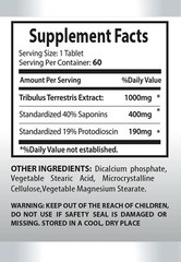 Muscle – TRIBULUS TERRESTRIS 1000mg Testosterone Booster 3 Bottles 180 Tablets