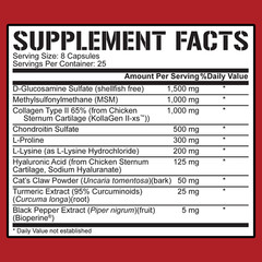 RICH PIANA 5% NUTRITION JOINT DEFENDER Maximum Joint Support 200 Capsules