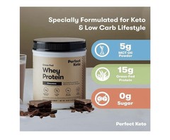 Perfect Keto Grass-Fed Whey Protein Chocolate 18oz | MCT, Gluten-Free