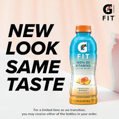 Gatorade Fit Electrolyte Beverage, Tropical Mango, 12 Pack of 16.9oz Bottles