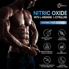 60 Nitric Oxide Booster Supplement w/ L-Arginine Premium Workout Muscle Capsule