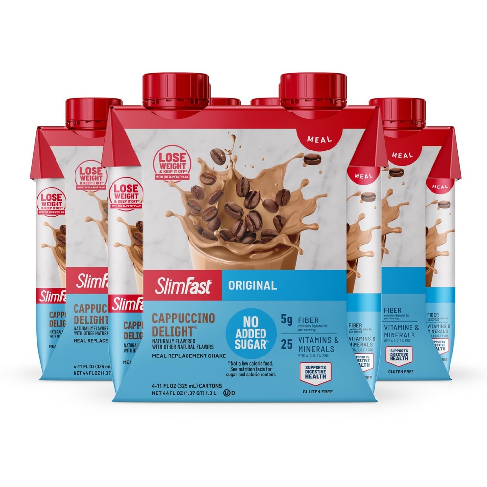 SlimFast Meal Replacement Shake, Original Cappuccino 12 Count (Pack of 1)