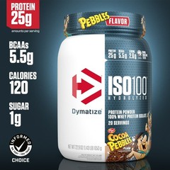 Dymatize ISO100 Hydrolyzed Whey Isolate Protein Powder, Cocoa Pebbles 20 Serving