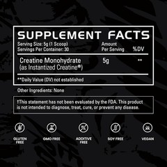 Gains in Bulk Instantized Creatine Powder Monohydrate Unflavored, 30 Servings