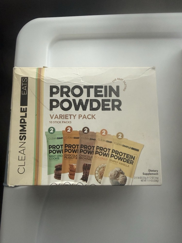 Clean Simple Eats Protein Powder Variety Pack Grass-Fed Whey 10 Servings 11.9 oz