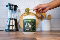NutraBio Mega Greens Super Greens Powder Wild Berry 30 Servings