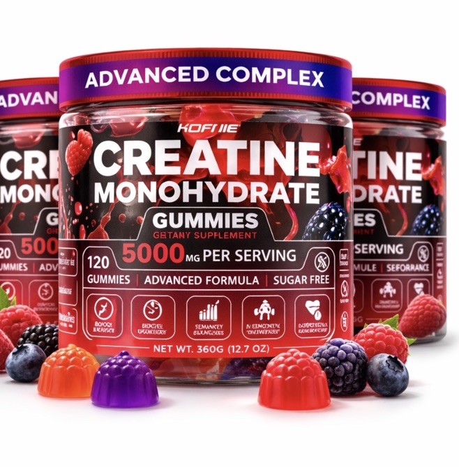 PERFECTFIT365 Sugar Free Creatine Monohydrate Gummies 8000mg Advanced 120ct