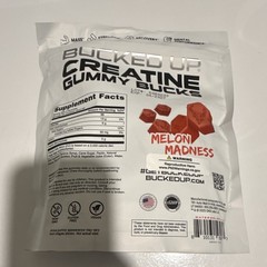 Bucked Up Creatine Monohydrate Gummies 5g 20 Servings Melon Madness Exp 04/2027