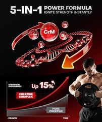 Instant Boost Creatine Monohydrate Gummies, Complex Formula with Real 5000mg