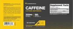 PrimaForce Caffeine Pills 200mg, 180 Capsules
