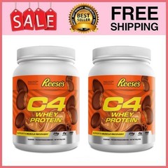 2 Pack C4 Whey Protein Powder, Reese’s Peanut Butter Cup Flavor, 18 Serv Pk