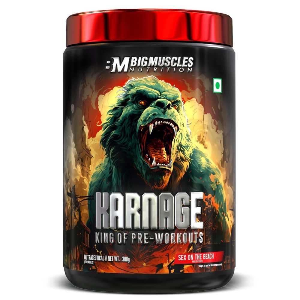 Bigmuscles Nutrition Karnage Pre workout Supplement (60 Servings) Dope Free,300g