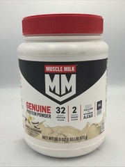 Muscle Milk Genuine Protein Powder, Vanilla Crème 30.9oz 13 Servings BB: 08/2026