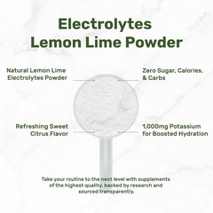 Electrolytes Powder, 1Lb (69 Servings) – No Sugar, Lemon Lime – Hydration Supple